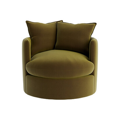Loaf | Dunkins Swivel | Accent Chair | Green Velvet | Pressed Olives