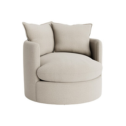 Loaf Dunkins Swivel Accent Chair in Neutral House Fabric - Thatch