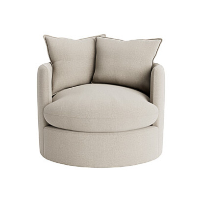 Loaf Dunkins Swivel Accent Chair in Neutral House Fabric - Thatch