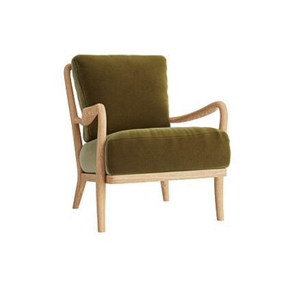 Loaf Easins Accent Chair Covers in Green Velvet - Pressed Olives