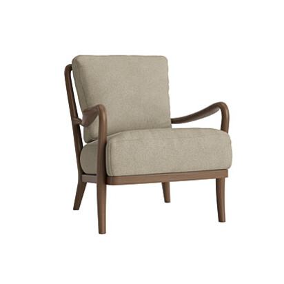 Loaf Easins Accent Chair in Dark Oak in Neutral Boucle - Seeded Sourdough