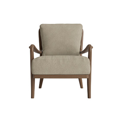 Loaf Easins Accent Chair in Dark Oak in Neutral Boucle - Seeded Sourdough