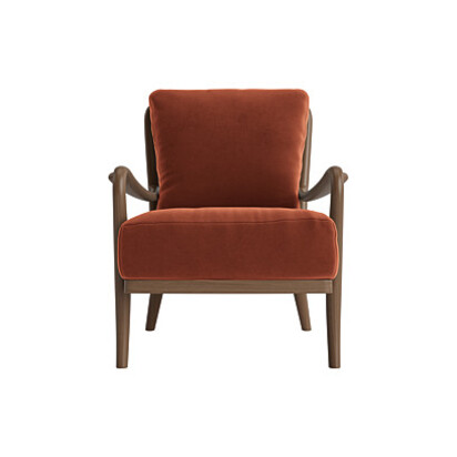 Loaf | Easins | Accent Chair | Orange Velvet | Broken Pot