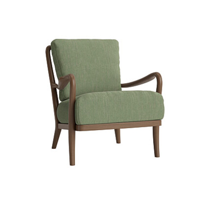 Loaf Easins Accent Chair in Whitewashed Oak in Green House Fabric - Allo Vera