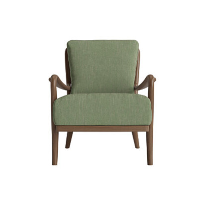 Loaf Easins Accent Chair in Whitewashed Oak in Green House Fabric - Allo Vera