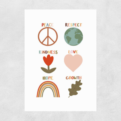 Positive Symbols A3 (29.7 x 42cm) Frame Natural Oak Medium (22mm) 