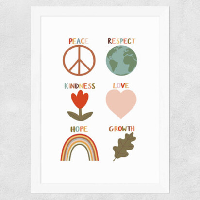 Positive Symbols A3 (29.7 x 42cm) Frame Natural Oak Medium (22mm) 