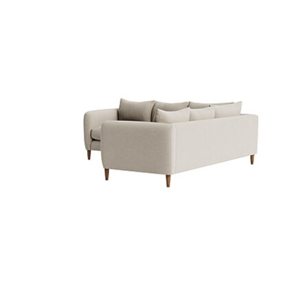 Loaf Even Sided Squishmeister Corner Sofa in Neutral House Fabric - Thatch