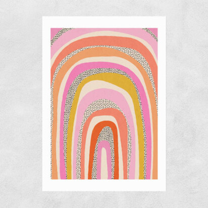 Funky Rainbow Arches A3 (29.7 x 42cm) Frame Natural Oak Narrow (15mm) 