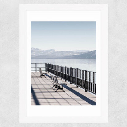 Two Benches A1 (59.4 x 84.1cm) Frame Black Narrow (15mm) 