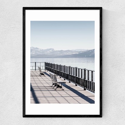 Two Benches A1 (59.4 x 84.1cm) Frame Black Narrow (15mm) 