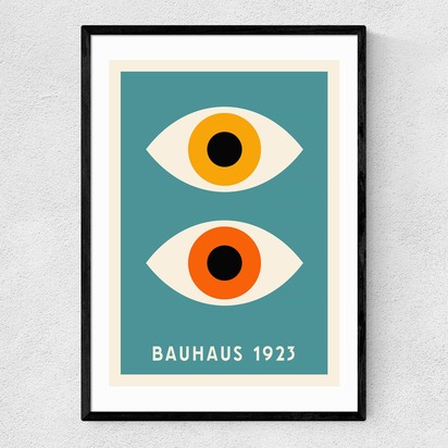 Geometric Eyes Bauhaus A2 (42 x 59.4cm) Frame Black Narrow (15mm) 