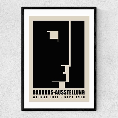 Modernist Bauhaus Exhibition A1 (59.4 x 84.1cm) Frame Black Narrow (15mm) 
