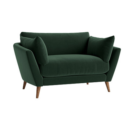 Loaf Groover Love Seat in Green Velvet - Christmas Tree