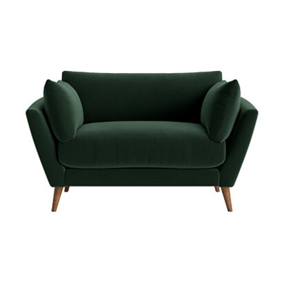 Loaf Groover Love Seat in Green Velvet - Christmas Tree