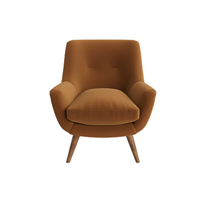 Loaf Groovins Accent Chair in Brown Velvet - Found Chestnut