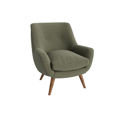 Loaf Groovins Accent Chair in Green Linen - Baked Fig