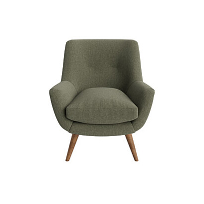 Loaf | Groovins | Accent Chair | Green Linen | Waxed Jacket