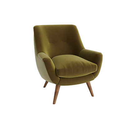 Loaf Groovins Accent Chair in Green Velvet - Pressed Olives