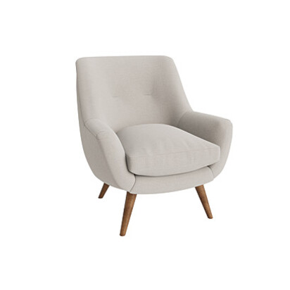 Loaf Groovins Accent Chair in Grey Slubby Cotton - Lost Feather
