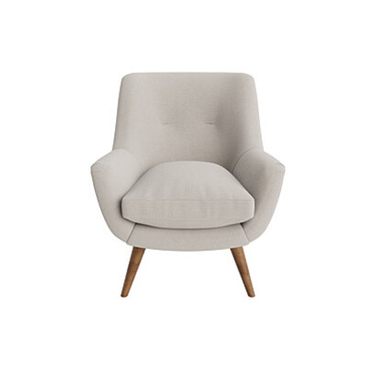 Loaf Groovins Accent Chair in Grey Slubby Cotton - Lost Feather