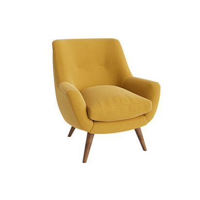 Loaf Groovins Accent Chair in Yellow Linen - Butter Drip