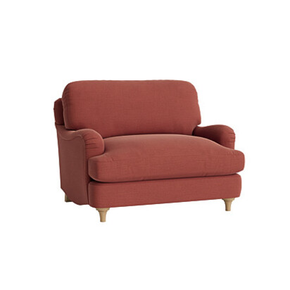Loaf Jonesy Love Seat in Red Linen - Summer Pudding