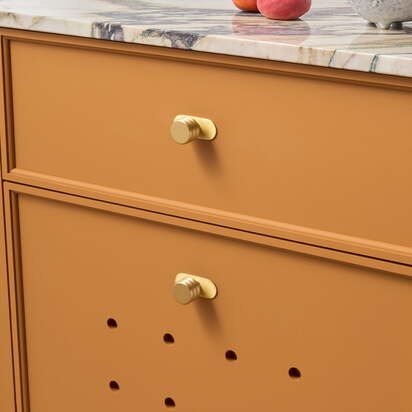 ALVA Tubular Knob - Brass - Cabinet Knob only