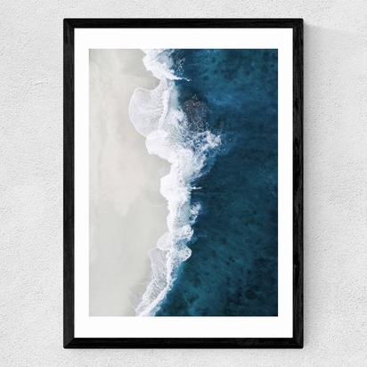 Ocean Aerial A1 (59.4 x 84.1cm) Frame Black Medium (22mm) 