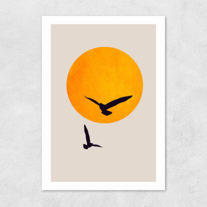 Birds In The Sky A3 (29.7 x 42cm) Frame Black Medium (22mm) 