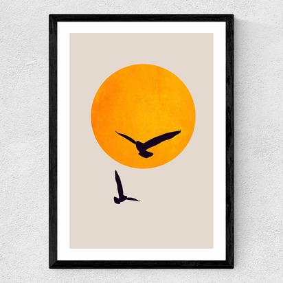 Birds In The Sky A3 (29.7 x 42cm) Frame Black Medium (22mm) 