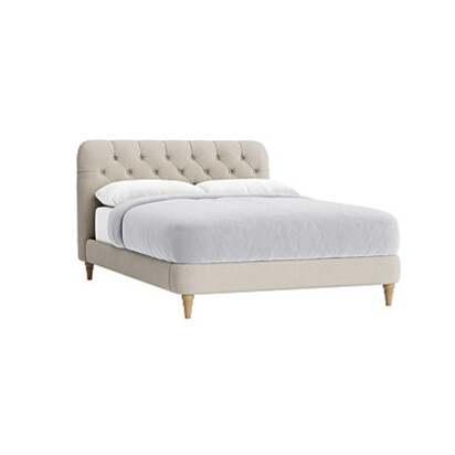 Loaf Kingsize Bedlington Bed in Neutral House Fabric - Thatch