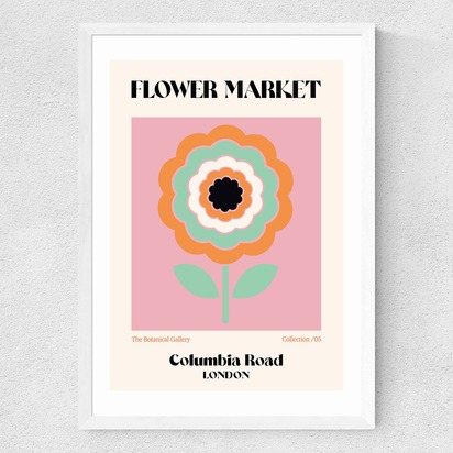Columbia Road Flower Market by Luxe Poster Co A3 (29.7 x 42cm) Frame White Medium (22mm) 