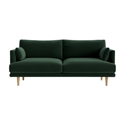 Loaf Large Jeffers Sofa in Green Velvet - Christmas Tree