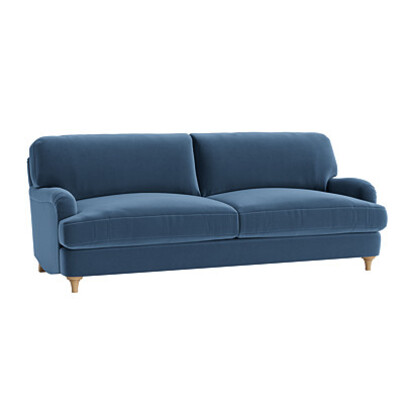 Loaf Large Jonesy Sofa in Blue Velvet - Shipping Forecast
