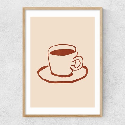 Coffee A3 (29.7 x 42cm) Frame Natural Oak Narrow (15mm) 