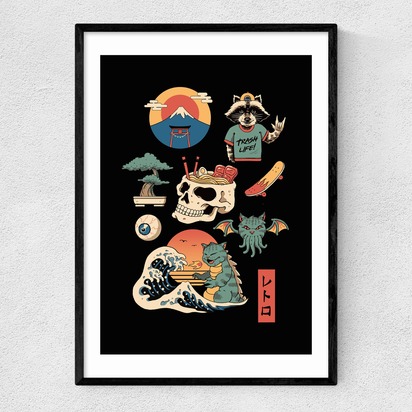 Japanese Retro II 50x70cm Frame Black Narrow (15mm) 