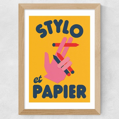 Stylo Et Papier 50x70cm Frame Natural Oak Wide (35mm) 
