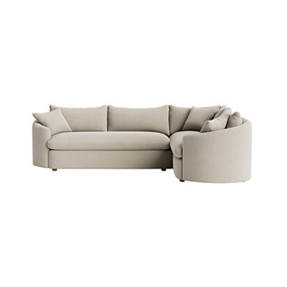 Loaf Large Right Hand Curvella Corner Sofa in Neutral House Fabric - Thatch