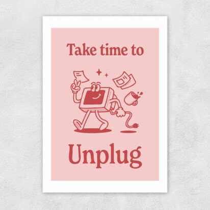 Take Time To Unplug A2 (42 x 59.4cm) Frame Black Narrow (15mm) 
