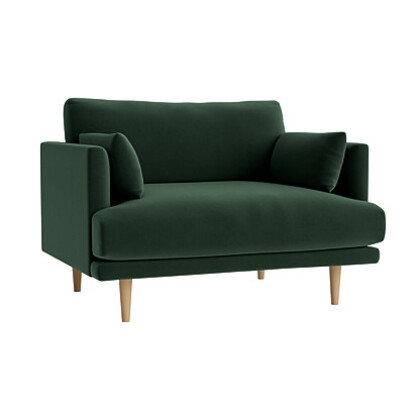 Loaf Loveseat Jeffers Love Seat in Green Velvet - Christmas Tree