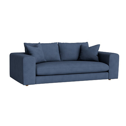 Loaf Medium Big Easy Sofa in Blue Cotton - Sloe Berry Bush