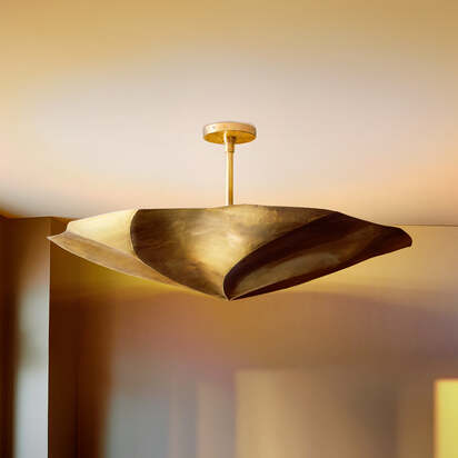 Aspen pendant in antiqued brass