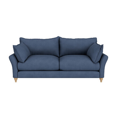 Loaf Medium Brioche Sofa in Blue Cotton - Sloe Berry Bush