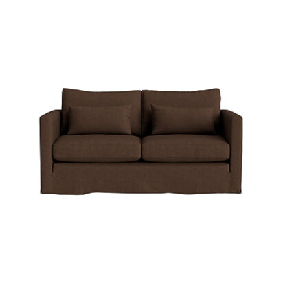 Loaf Medium Bruges Sofa in Brown Linen - Brown Sauce