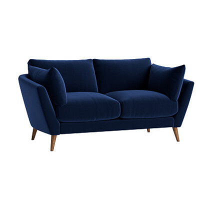 Loaf Medium Groover Sofa in Blue Velvet - Brolly