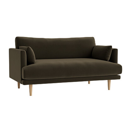 Loaf Medium Jeffers Sofa in Green Velvet - Wine Bottle