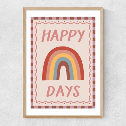 Happy Days A3 (29.7 x 42cm) Frame Natural Oak Narrow (15mm) 