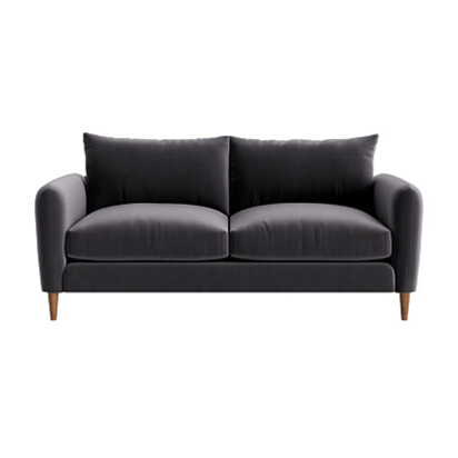 Loaf Medium Squishmeister Sofa in Grey Velvet - Wire Wool