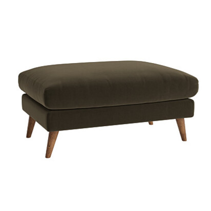 Loaf Rectangle Groover Footstool in Green Velvet - Wine Bottle